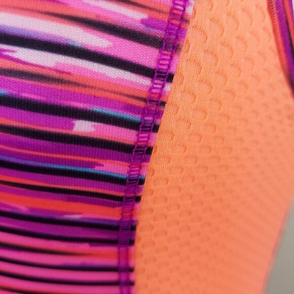 Champion Girls Racerback Tank Top L 10-12 Multicolor With Orange Side Mesh Panel - Picture 5 of 10